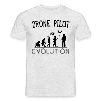 Drone Pilot Evolution Silhouette Drones Gift - Men's T-Shirt - heather grey - Front - AI Model Male 178 dark (178cm)