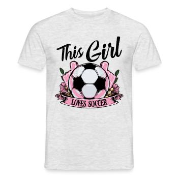 This Girl Loves Soccer Soccer Player Gift - Men's T-Shirt - heather grey - Front - AI Model Male 178 dark (178cm)