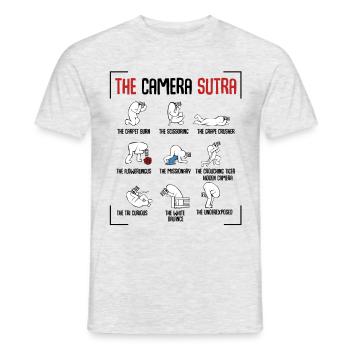 The Camera Sutra Funny Photographer Gift - Men's T-Shirt - heather grey - Front - AI Model Male 178 dark (178cm)