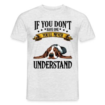 Basset Hound saying Funny Sweet Dog Gift - Men's T-Shirt - heather grey - Front - AI Model Male 178 dark (178cm)