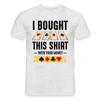 Poker - Men's T-Shirt - heather grey - Front - AI Model Male 178 dark (178cm)