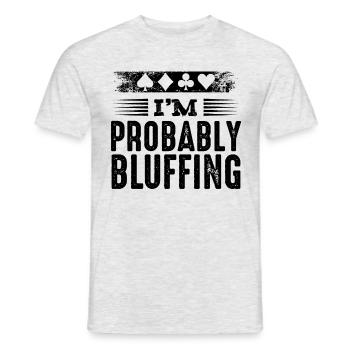 Poker - Men's T-Shirt - heather grey - Front - AI Model Male 178 dark (178cm)