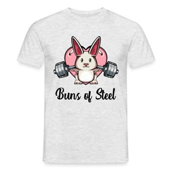Cadeau d'entraîneur de fitness d'haltère lapin de body building - T-shirt homme - gris chiné - Devant - AI Model Male 178 dark (178cm)