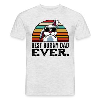 Best Bunny Dad Ever Cool Kaninchen Geschenk - Männer T-Shirt - Grau meliert - Vorne - AI Model Male 178 dark (178cm)