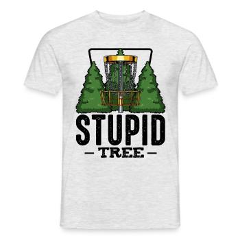 Stupid Tree Discgolf Spruch Frisbee Geschenk - Männer T-Shirt - Grau meliert - Vorne - AI Model Male 178 dark (178cm)