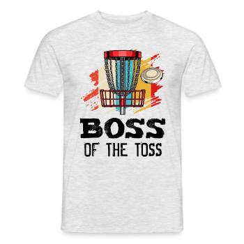 Boss Of The Toss Disc Golf Retro Frisbee Gift - Men's T-Shirt - heather grey - Front - AI Model Male 178 dark (178cm)