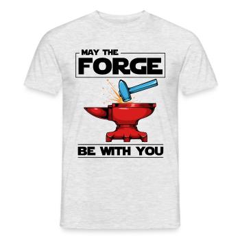Que la forge soit avec vous pour dire un cadeau de forgeron - T-shirt homme - gris chiné - Devant - AI Model Male 178 dark (178cm)