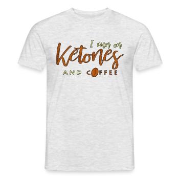 I Run On Ketones And Coffee Keto saying gift - Men's T-Shirt - heather grey - Front - AI Model Male 178 dark (178cm)