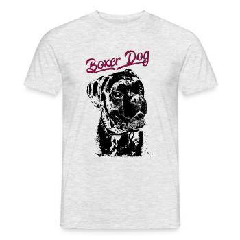 Boxer allemand - chien boxeur allemand - T-shirt homme - gris chiné - Devant - AI Model Male 178 dark (178cm)