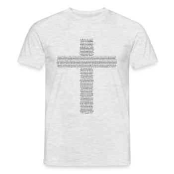 Bible verse cross - Men's T-Shirt - heather grey - Front - AI Model Male 178 dark (178cm)