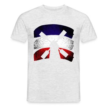 Cadeau d'art pays néerlandais moulin à vent - T-shirt homme - gris chiné - Devant - AI Model Male 178 dark (178cm)