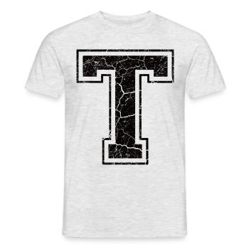 Un caractère un tonnes in Grunge-Look - T-shirt homme - gris chiné - Devant - AI Model Male 178 dark (178cm)