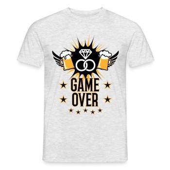 149 Game Over JGA Diamantring Bier - Männer T-Shirt - Grau meliert - Vorne - AI Model Male 178 dark (178cm)