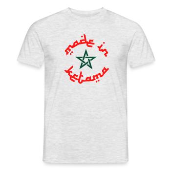 Marokko Made in Ketama Logo Flagge von Marokko - Männer T-Shirt - Grau meliert - Vorne - AI Model Male 178 dark (178cm)