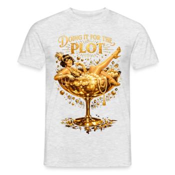 Golden Flapper: Doing it for the Plot Art - Männer T-Shirt - Grau meliert - Vorne - AI Model Male 178 dark (178cm)