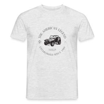 JEEP WRANGLER AMERICAN CA - T-shirt homme - gris chiné - Devant - AI Model Male 178 dark (178cm)