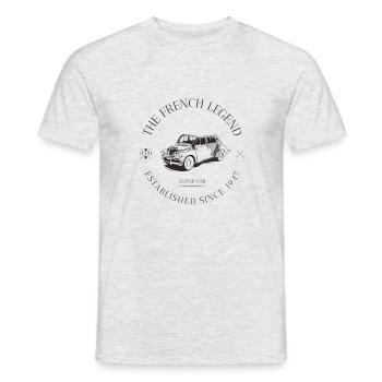  4CV FRENCH CAR - T-shirt homme - gris chiné - Devant - AI Model Male 178 dark (178cm)