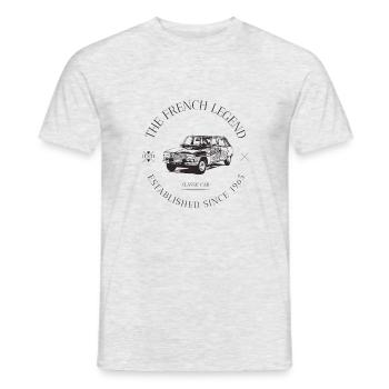 R16 FRENCH CAR - T-shirt homme - gris chiné - Devant - AI Model Male 178 dark (178cm)