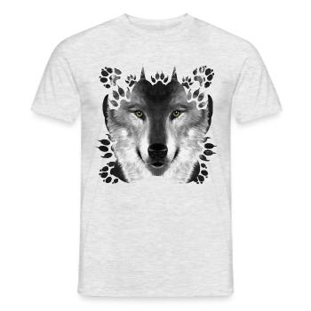 Wolf - Männer T-Shirt - Grau meliert - Vorne - AI Model Male 178 dark (178cm)