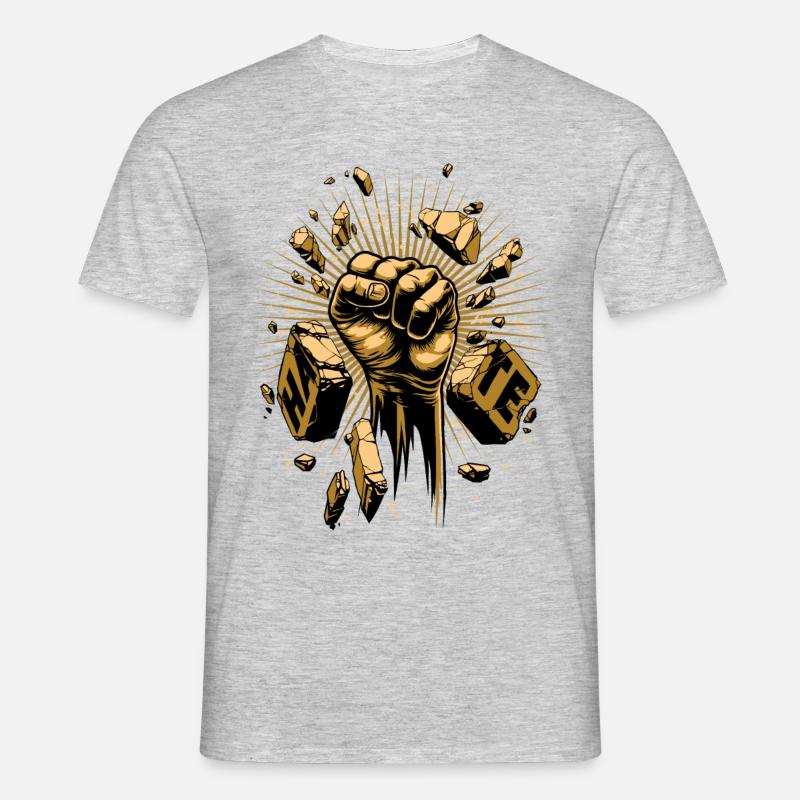 Bekämpfe den Hass - Männer T-Shirt - Grau meliert