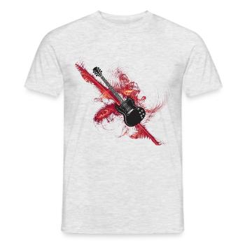 Gitarre Federn - Men's T-Shirt - heather grey - Front - AI Model Male 178 dark (178cm)