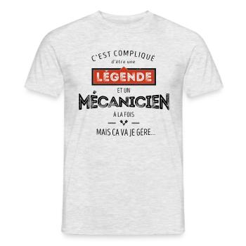Légende et Routier - T-shirt homme - gris chiné - Devant - AI Model Male 178 dark (178cm)