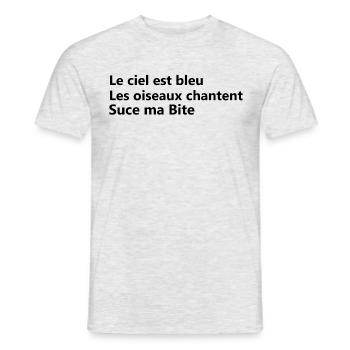 lutsch meinen Schwanz - Männer T-Shirt - Grau meliert - Vorne - AI Model Male 178 dark (178cm)