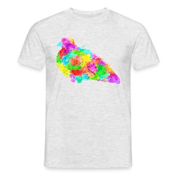 Splash Pigeon Friend - Männer T-Shirt - Grau meliert - Vorne - AI Model Male 178 dark (178cm)