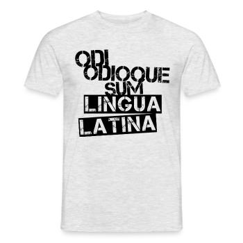Ich hasse Latein - Black - Männer T-Shirt - Grau meliert - Vorne - AI Model Male 178 dark (178cm)