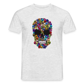 tete de mort crane 100 multiple skull co - T-shirt homme - gris chiné - Devant - AI Model Male 178 dark (178cm)