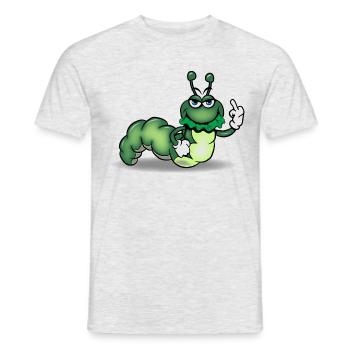 caterpillar humorous stinking finger - Men's T-Shirt - heather grey - Front - AI Model Male 178 dark (178cm)