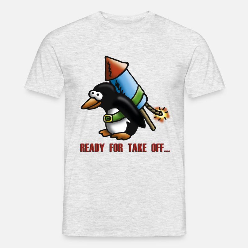 rocket_pinguin_e - Men's T-shirt - heather grey