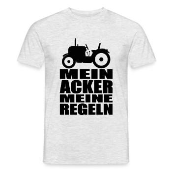 Mein Acker meine Regeln. Landwirtschaft Bauer - Männer T-Shirt - Grau meliert - Vorne - AI Model Male 178 dark (178cm)