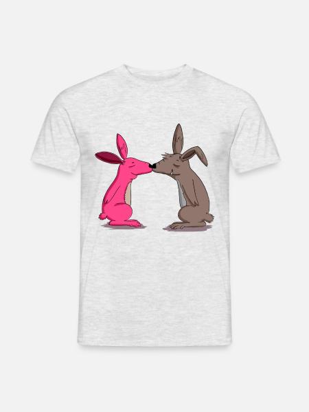 hasen - Männer T-Shirt - Grau meliert