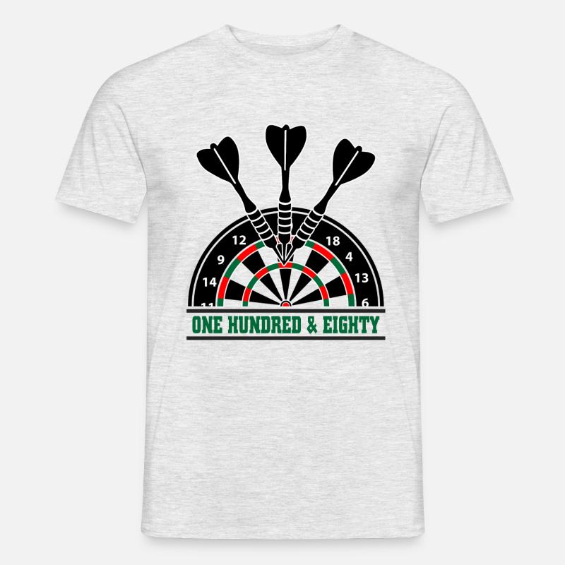 One hundred eighty, 180 - triple 20 / Dart - Männer T-Shirt - Grau meliert