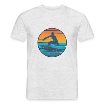Surfeurs vintage - Surfer Retro Cadeau - T-shirt homme - gris chiné - Devant - AI Model Male 178 dark (178cm)