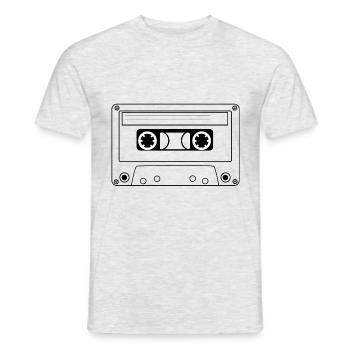 Audio cassette, music cassette - Men's T-Shirt - heather grey - Front - AI Model Male 178 dark (178cm)
