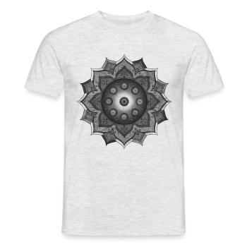 HANDPAN hang drum MANDALA black grey - Männer T-Shirt - Grau meliert - Vorne - AI Model Male 178 dark (178cm)