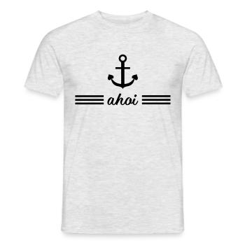 Ahoi Anker - ahoy anchor mit Herz - Männer T-Shirt - Grau meliert - Vorne - AI Model Male 178 dark (178cm)