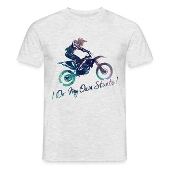 I Do My Own Stunts Dirt - Men's T-Shirt - heather grey - Front - AI Model Male 178 dark (178cm)