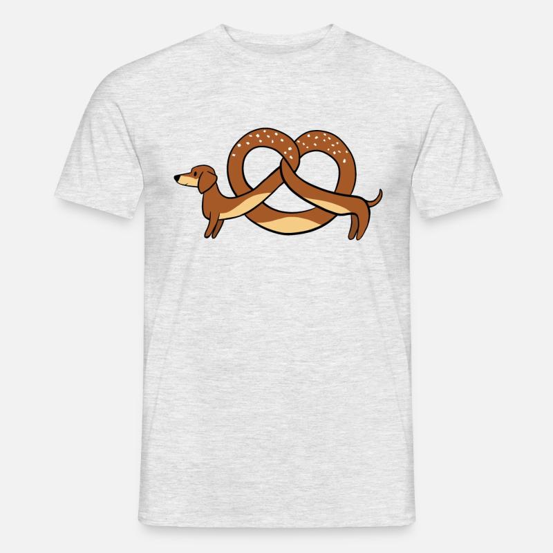 Brezeldackel hell - Männer T-Shirt - Grau meliert