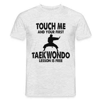 Taekwondo dit drôle - T-shirt homme - gris chiné - Devant - AI Model Male 178 dark (178cm)