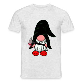 Gnome de jardin Gnome d’horreur Gnome Monstre fantastique Père Noël - T-shirt homme - gris chiné - Devant - AI Model Male 178 dark (178cm)