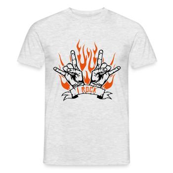 I rock - T-shirt homme - gris chiné - Devant - AI Model Male 178 dark (178cm)