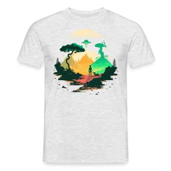 strange world - Men's T-Shirt - heather grey - Front - AI Model Male 178 dark (178cm)