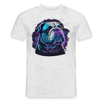 Bouledogue noir - T-shirt homme - gris chiné - Devant - AI Model Male 178 dark (178cm)