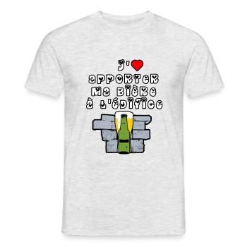 J'aime apporter ma BIÈRE à L'ÉDIFICE -Jeux de Mots - T-shirt homme - gris chiné - Devant - AI Model Male 178 dark (178cm)