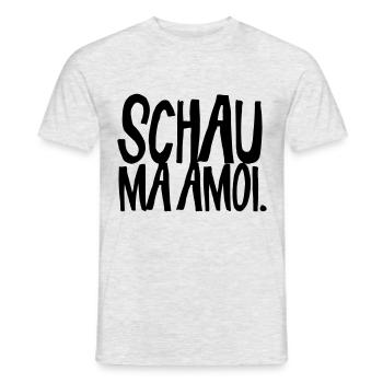 schau ma amoi | dialekt mundart österreich bayern - Männer T-Shirt - Grau meliert - Vorne - AI Model Male 178 dark (178cm)