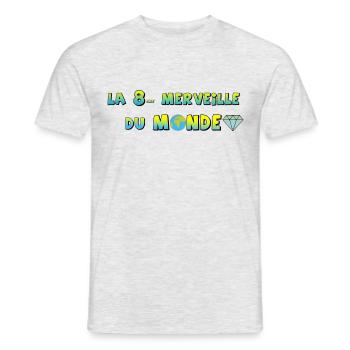 La 8ème merveille du monde - T-shirt homme - gris chiné - Devant - AI Model Male 178 dark (178cm)