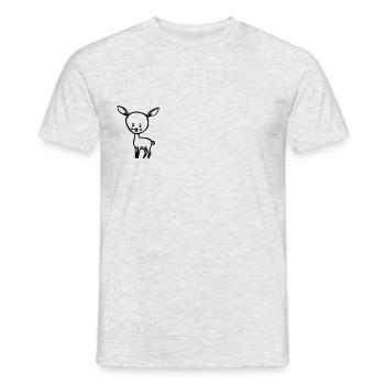 cerf - T-shirt homme - gris chiné - Devant - AI Model Male 178 dark (178cm)